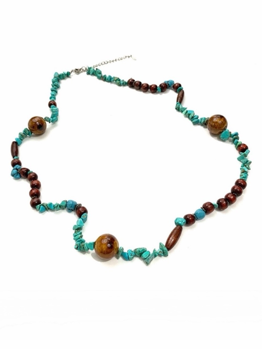 EsMor Turquoise and Brown Beaded Necklace